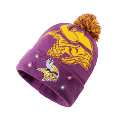 FOCO Minnesota Vikings NFL Cropped Logo Light Up Knit Beanie