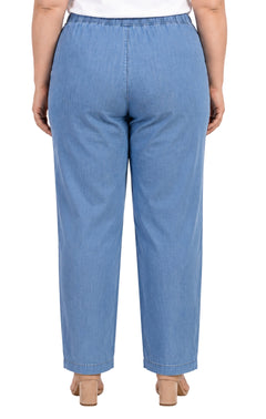 Women's Lightweight Pull-On Denim Jeans — Elastic Waist No Zipper