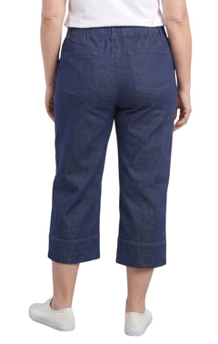 Women's Straight Leg Denim Capri Pants — Lightweight Cotton Blend