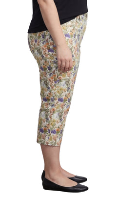 Women's Botanical Bloom Capri Pants with Front Pockets — Concealed Zipper