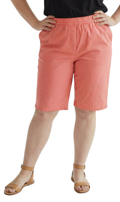 Women's Easy Pull-On Bermuda Shorts in Denim and Twill-Brandy Journey