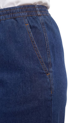 Women's Easy Pull-On Bermuda Shorts in Denim and Twill-Brandy Journey