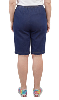 Women's Easy Pull-On Bermuda Shorts in Denim and Twill-Brandy Journey