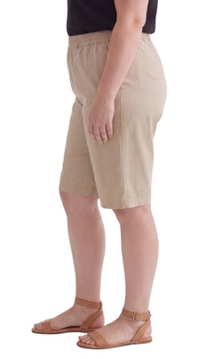 Women's Easy Pull-On Bermuda Shorts in Denim and Twill-Brandy Journey