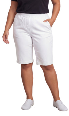 Women's Easy Pull-On Bermuda Shorts in Denim and Twill-Brandy Journey