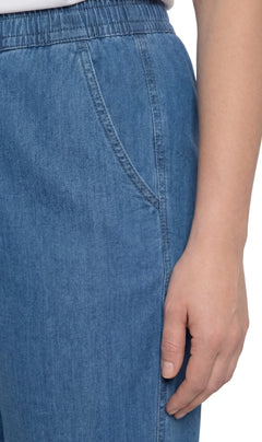 Women's Easy Pull-On Bermuda Shorts in Denim and Twill-Brandy Journey