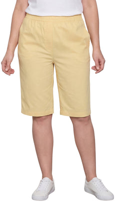 Women's Easy Pull-On Bermuda Shorts in Denim and Twill-Brandy Journey