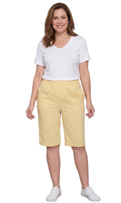 Women's Easy Pull-On Bermuda Shorts in Denim and Twill-Brandy Journey