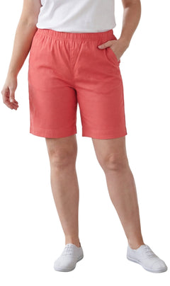 Women's Pull-On Denim and Twill Shorts — Stretch Waist No Zipper