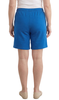 Women's 100% Cotton Interlock Knit Shorts — Elastic Waist with Drawstring