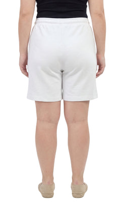 Women's 100% Cotton Interlock Knit Shorts — Elastic Waist with Drawstring
