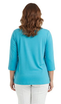 Women's 3/4 Sleeve Crew Neck Top — Comfortable Jersey Knit