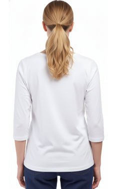 Women's 3/4 Sleeve Crew Neck Top — Comfortable Jersey Knit