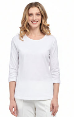 Women's 3/4 Sleeve Crew Neck Top — Comfortable Jersey Knit