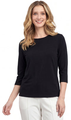 Women's 3/4 Sleeve Crew Neck Top — Comfortable Jersey Knit