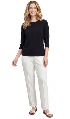 Women's 3/4 Sleeve Crew Neck Top — Comfortable Jersey Knit