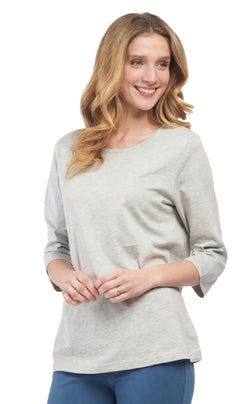 Women's 3/4 Sleeve Crew Neck Top — Comfortable Jersey Knit