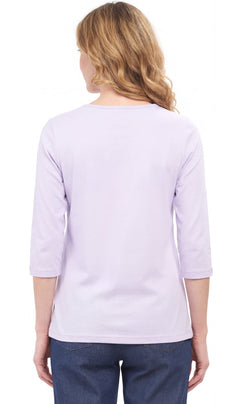 Women's 3/4 Sleeve Crew Neck Top — Comfortable Jersey Knit