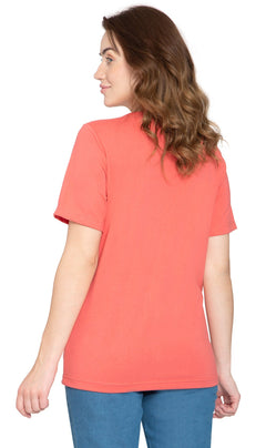 Women's Short Sleeve Crew Neck T-Shirt — Relaxed Fit Cotton Blend