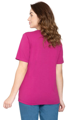 Women's Short Sleeve Crew Neck T-Shirt — Relaxed Fit Cotton Blend