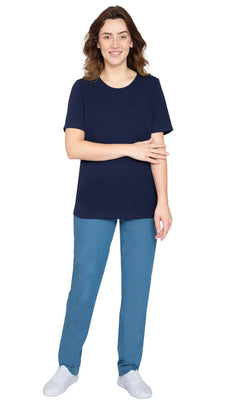 Women's Short Sleeve Crew Neck T-Shirt — Relaxed Fit Cotton Blend