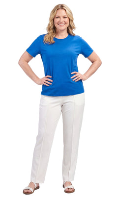 Women's Short Sleeve Crew Neck T-Shirt — Relaxed Fit Cotton Blend