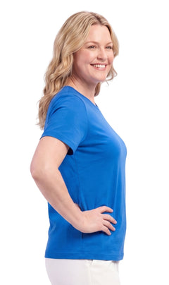 Women's Short Sleeve Crew Neck T-Shirt — Relaxed Fit Cotton Blend