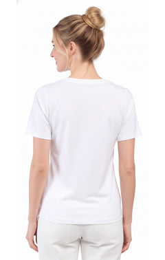 Women's Short Sleeve Crew Neck T-Shirt — Relaxed Fit Cotton Blend