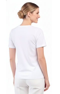 Women's Short Sleeve Crew Neck T-Shirt — Relaxed Fit Cotton Blend