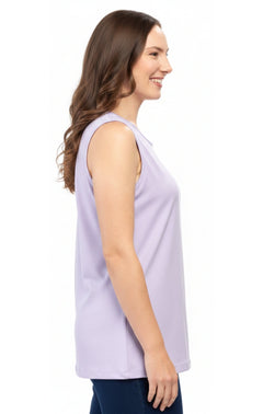 Women's Classic Relaxed Fit Sleeveless Tank Top — Lightweight Cotton Blend