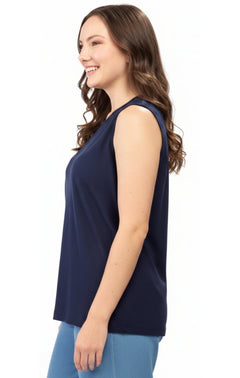 Women's Classic Relaxed Fit Sleeveless Tank Top — Lightweight Cotton Blend