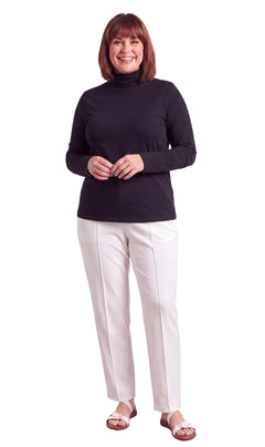 Women's Long Sleeve Relaxed Fit Turtleneck Top-Brandy Journey