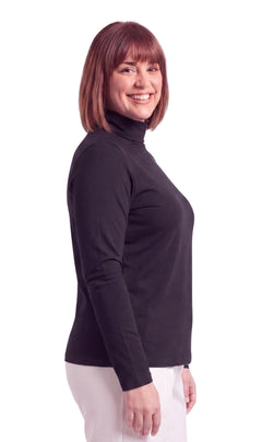 Women's Long Sleeve Relaxed Fit Turtleneck Top-Brandy Journey