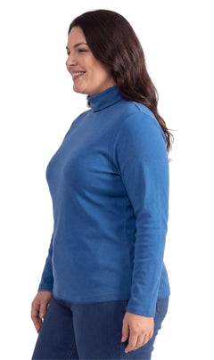 Women's Long Sleeve Relaxed Fit Turtleneck Top-Brandy Journey