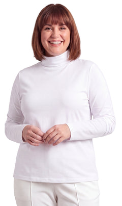 Women's Long Sleeve Relaxed Fit Turtleneck Top-Brandy Journey