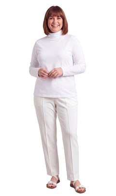 Women's Long Sleeve Relaxed Fit Turtleneck Top-Brandy Journey