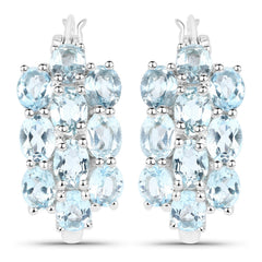 9.88 Carat Genuine Blue Topaz .925 Sterling Silver 3 Piece Jewelry Set (Ring, Earrings, and Pendant w/ Chain)