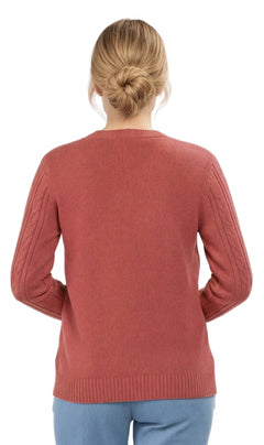 Women's Classic Button Front Cable Knit Cardigan — Soft Acrylic