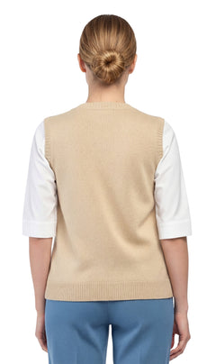 Women's Cable Knit Cardigan Sweater Vest — Button Front