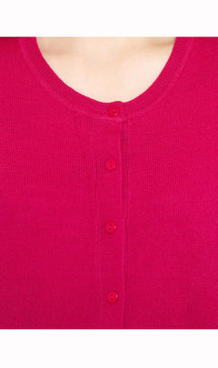 Women's Button Front Cardigan with Elbow Cuff Detail — Soft Knit