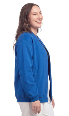 Women's Snap Up Jacket with Stand Collar and Patch Pockets