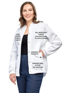 Women's Snap Up Jacket with Stand Collar and Patch Pockets