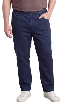 Men's Pull-On Denim and Twill Pants — Elastic Waist Easy Fit