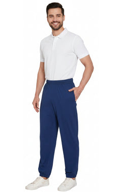 Men's Pull-On Elastic Waist Knit Pants — Relaxed Fit Lounge Pants