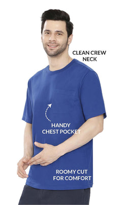 Men's Heavyweight Short Sleeve Crew Neck T-Shirt with Chest Pocket