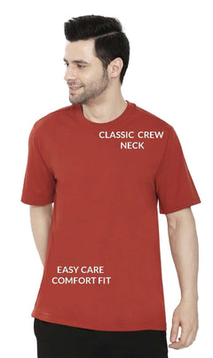 Men's Heavyweight Short Sleeve Crew Neck T-Shirt — Relaxed Fit Solid Color