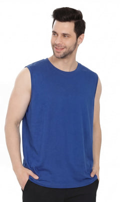Men's Heavyweight Sleeveless Crew Neck T-Shirt with Chest Pocket