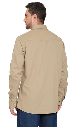 Men's Western Snap Button Shirt — Denim and Twill with Stitched Yoke