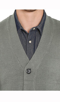 Men's Cashmere-Like Button Front Flat Knit Sweater Vest with Chest Pockets