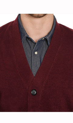 Men's Cashmere-Like Button Front Flat Knit Sweater Vest with Chest Pockets